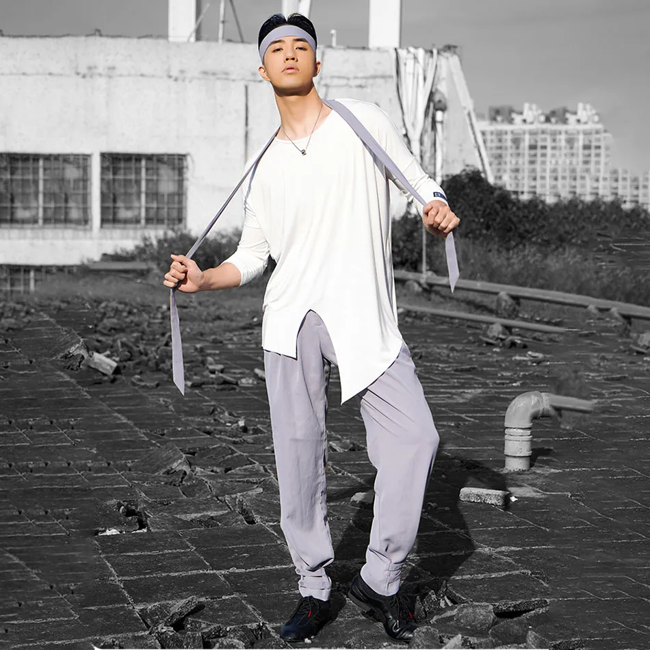 Male Latin Dance T-Shirt Round Neck Men Dance Shirt Ballroom Latin Dancing Clothes Professional Competition Dancewear dance shirts