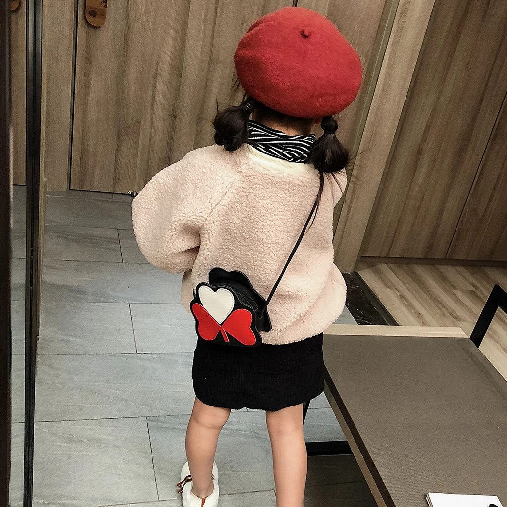 2019 Girl Backpacks Coin Purse Handbag Children Wallet Small Kids Shoulder Handbag Crossbody Purse Money Baby Heart Bags 823