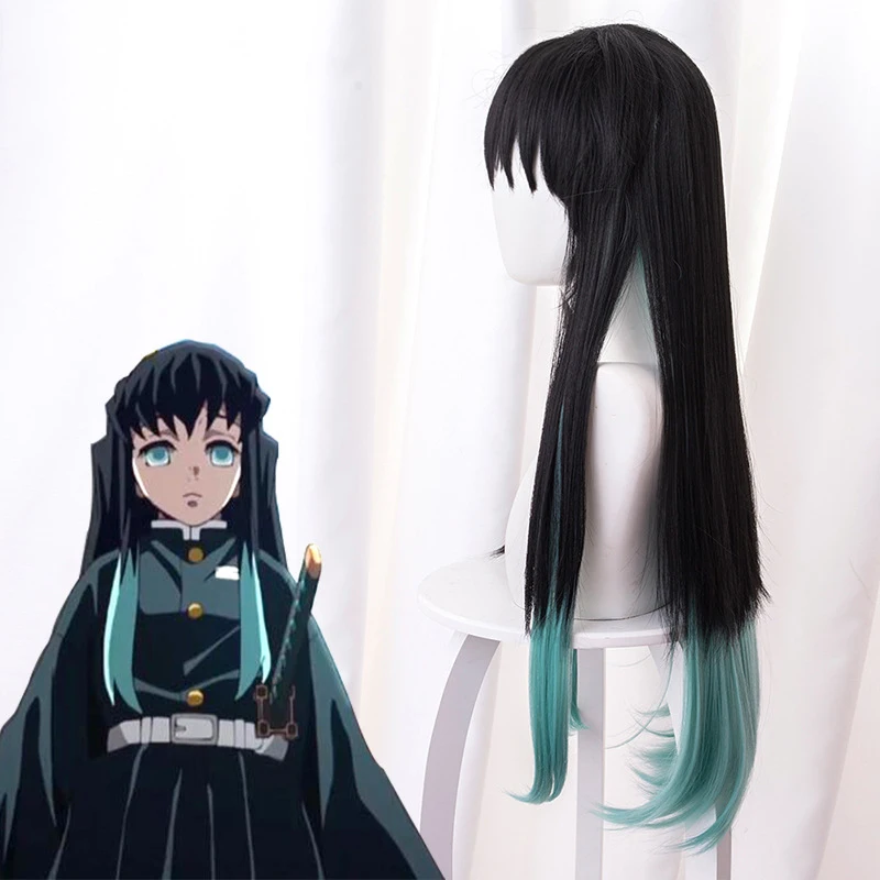 Devil's Blade Toshiicou Ichiro Xia Zhu черный градиент смешанный зеленый длинные волосы Cosply парик