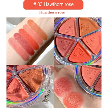 

New Five-color Petal Blush Eyeshadow Palette Shimmer Pigmented Glitter Earth Color Pearlescent Lazy Eye Shadow Maquillage TSLM2