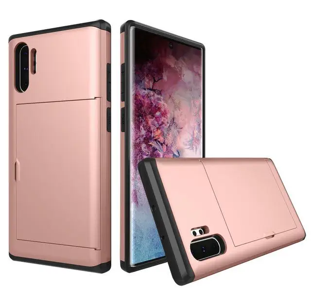 Для samsung Galaxy Note10+ 5G S10 5G S9 S8 Plus S10E S7 S6 Edge Plus защитный чехол-кошелек с отделениями для карт для samsung Note 10+ 5G - Цвет: Rose Gold