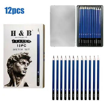 

12pcs Painting Tool Set Graffiti Stationery Portable Sketch Pencil Artist Professional Drawing Sketch Pencil Set Crafts Student