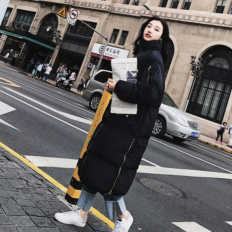 

Large Cargo 2017 Winter New Style Korean-style WOMEN'S Wear Zipper Mid-length Cotton-padded Clothes Women's down Coat Cotton-pad