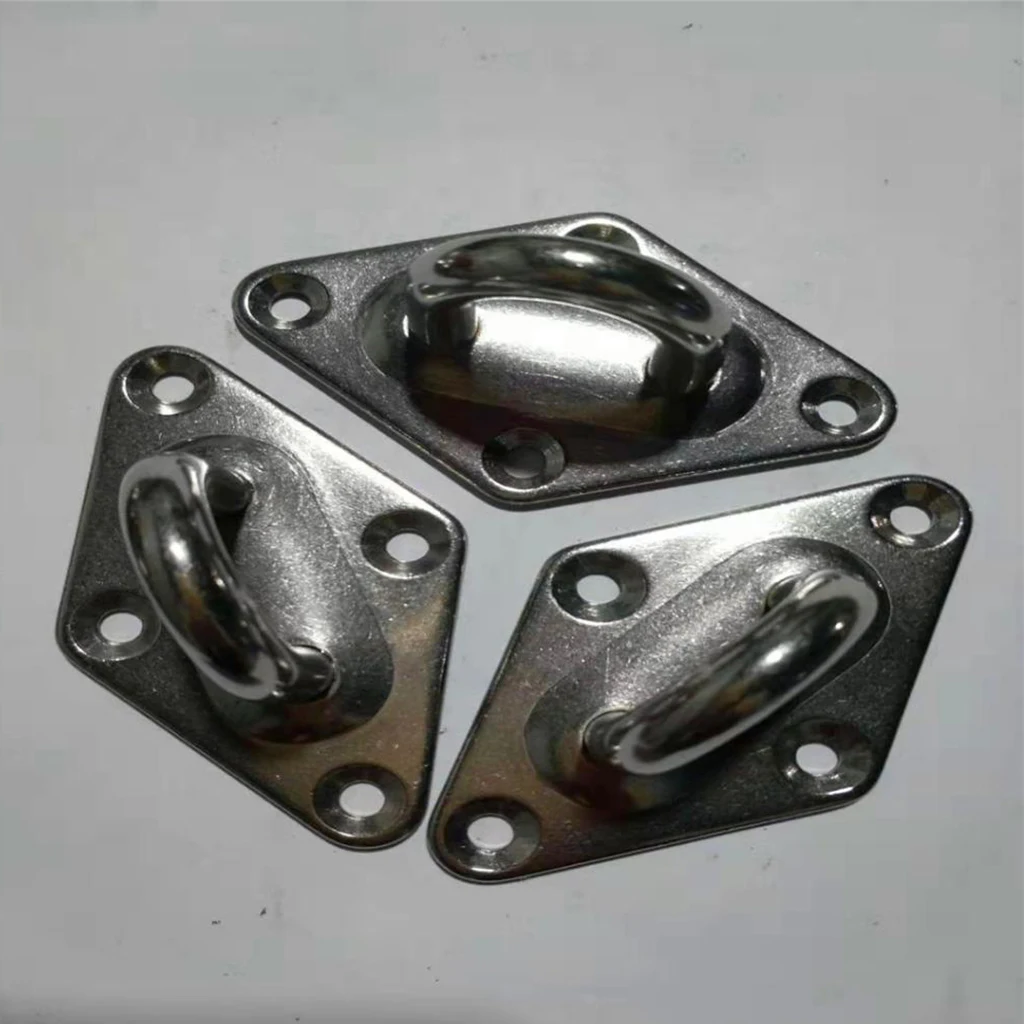 Stainless Steel Marine Boat Eye Plates HEAVY DUTY Diamond Eye Hook Deck Hardware for Inflatable Kayak Canoe Boat Dinghy Yacht