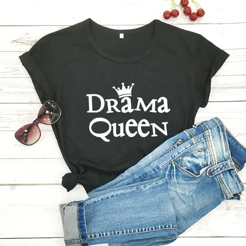 Funny Drama Queen Drama Lover Gift Tee Shirts Funny Queen Drama Lover Gift Throw Pillow 18x18 Multicolor 
