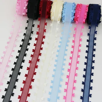 

(10 yards/roll) Valentine's Day Wedding with Loving Lace Ribbon Gift Packing Peach Heart Snow Yarn Colored Ribbon lace