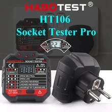 Habotest-testeur de prise de tension Pro HT106, détecteur de prise au royaume-uni, prise ue, prise zéro ligne zéro, contrôle de Phase de polarité