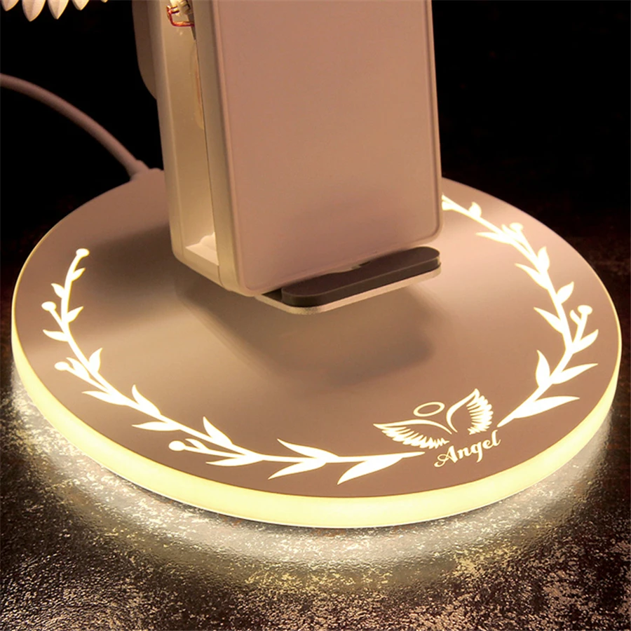 Online 10W Wireless Charger Angel Wings Magic Quick Charging Pad for iPhone x xs max 8 Samsung s10 9 Huawei p30 pro Xiaomi Qi Charger