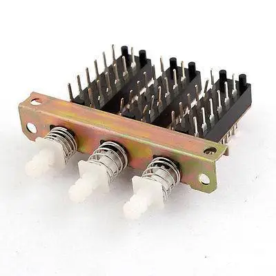 

AC 220V 3A 4 Pole 2 Throw Interlock Push Button Switch with Ear