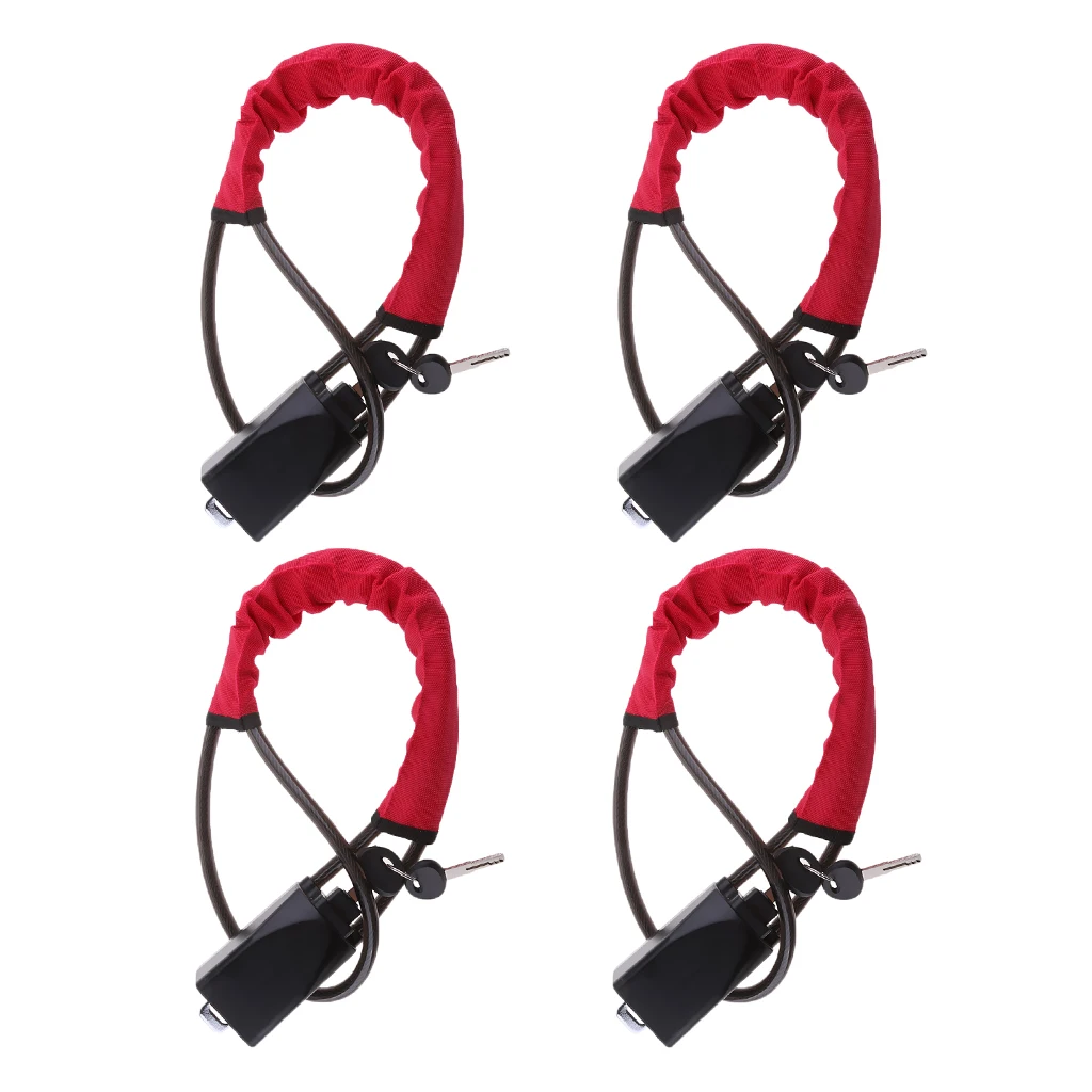 Universal Car Vehicle Anti-theft Steel Locking Steering Wheel Lock Strap 4x