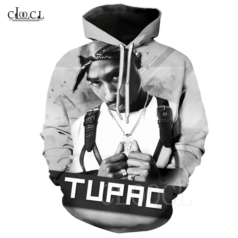 Толстовка в стиле хип хоп 2Pac Tupac для мужчин и женщин пуловер с объемным принтом Худи оверсайз длинным