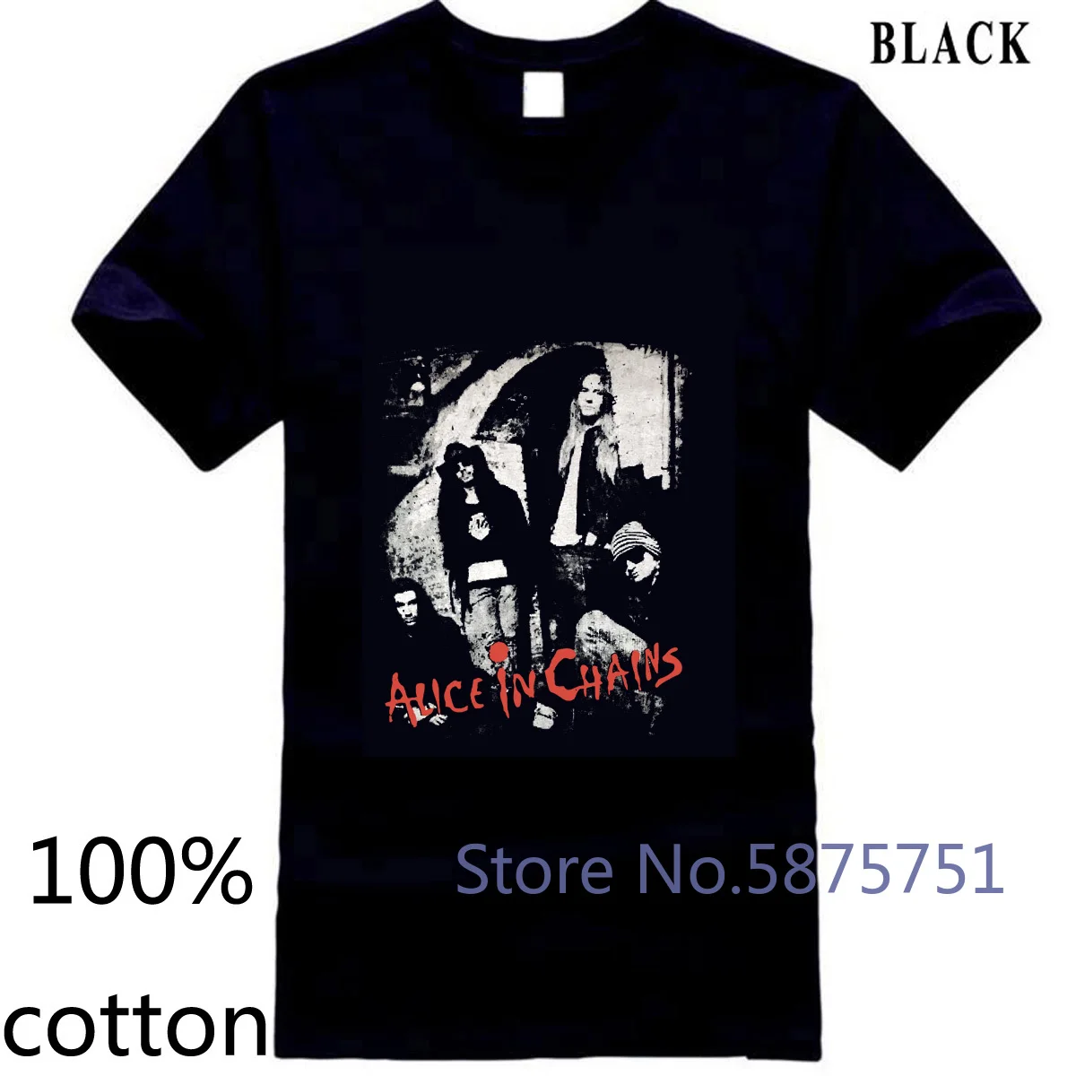 Alice In Chains Man Black Graphic Print Hard Rock Band 1-A-181 nage men's t shirt t-shirt tops tees 100% cotton man | Мужская одежда