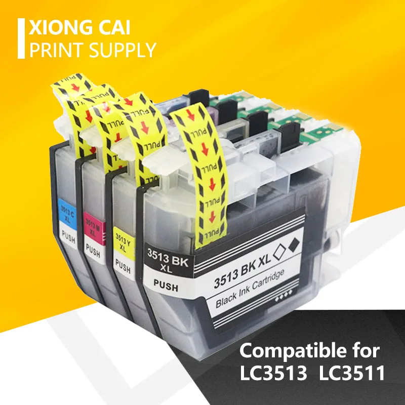 Cartucho de Tinta Compatível para o Irmão Dcp-j572dw 4pcs Lc3511 Lc3513 Mfc-j690dw Mfc-j890dw