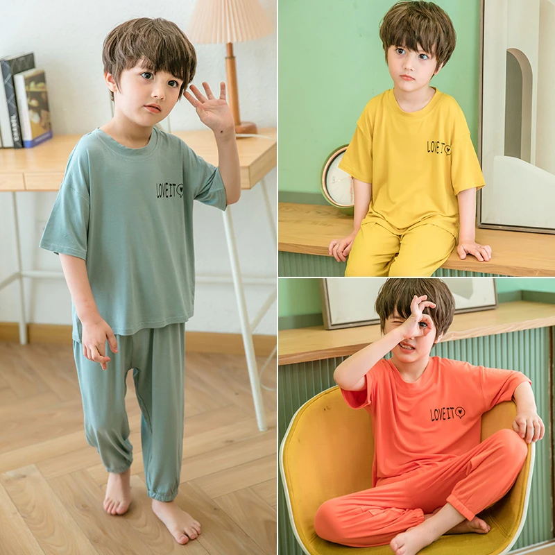 Conjunto de de verano para niños y niñas, ropa de dormir y pantalones, Unisex, 2021|Sets de pijamas| - AliExpress