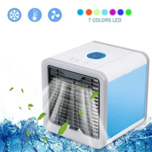

Mini Cooler Fan Air Conditioner for Home Office Desktop Humidifier USB Rechargeable Coolign Fans with 7Colors LED Night Light