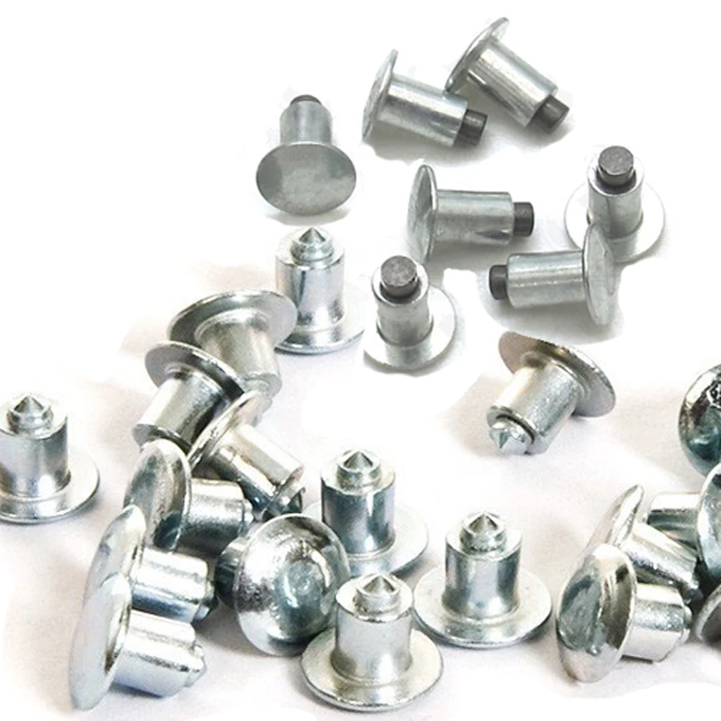 100pcs 6.5mm/0.26" Tyre Snow Gripping Studs Aluminum Tire Spikes Winter Studded Mountain Bike Spikes for Fat bike Mount TIres wheel tyre studs