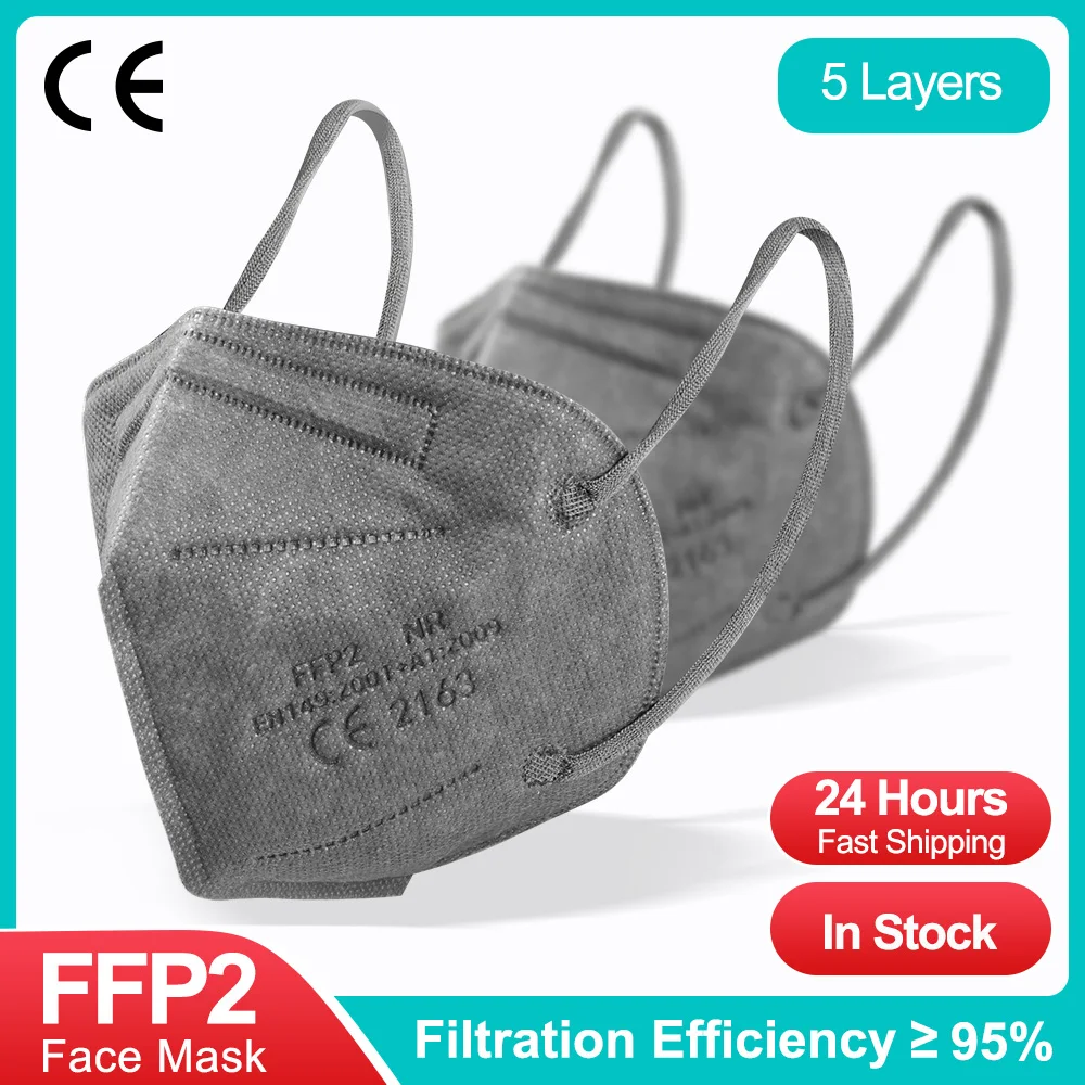 10 100 шт. mascarillas ffp2reutilizable kn95 маска certificadas 5 слойный чехол моющейся тканью защитная