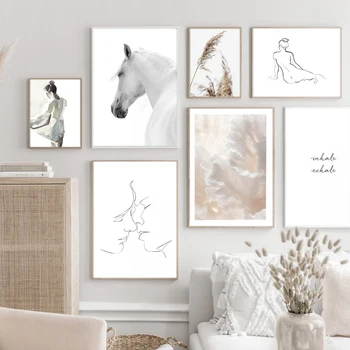 

Scandinavian Decoration Poster Grass Nature Landscape Canvas Print Nordic Line Wall Art Painting Decorative Picture Home Decor