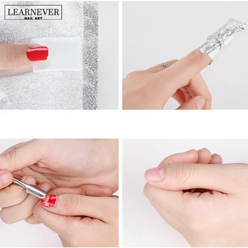 LEARNEVER, 100 шт./лот, алюминиевая фольга, для дизайна ногтей, замачивается, акриловый, NQT0787, для снятия лака, макияж, гель для ногтей, инструмент для удаления, обертывания E2U5