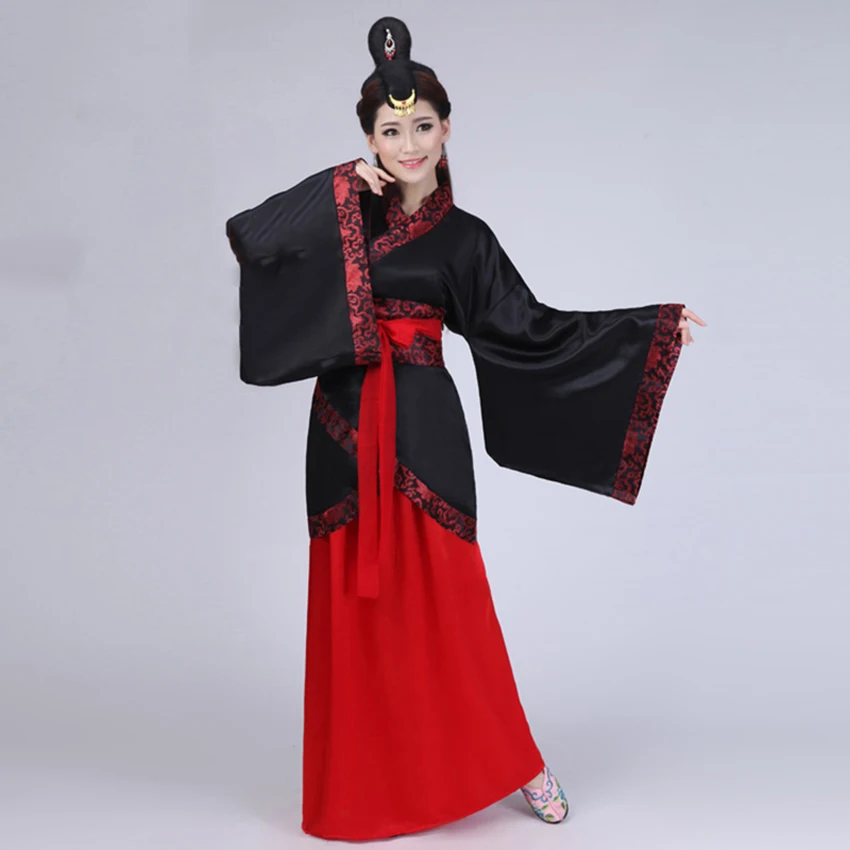 Hanfu народное платье для женщин Древний китайский костюм династии Тан Модные