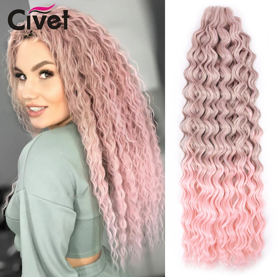 Synthetic Ariel Curl Hair Water Weave Passion Twist Crochet Braids Extensions Ombre Blonde Pink Braiding For Women |