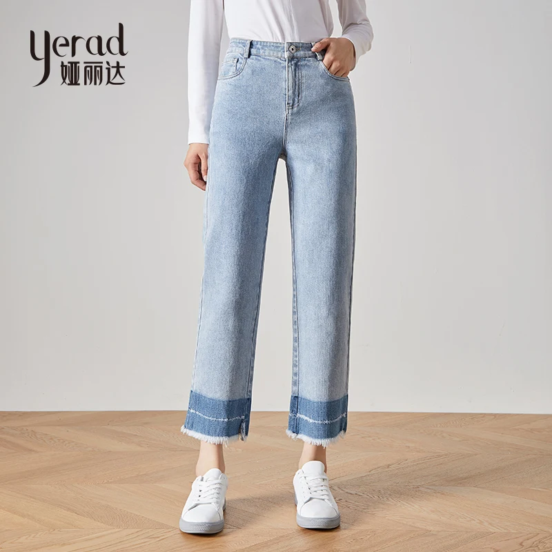 YERAD 2019 Осенние новые прямые джинсы слим эластичные по щиколотку длина джинсовые