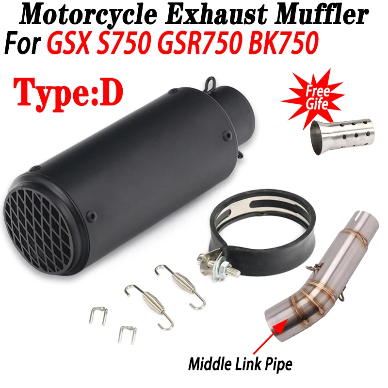 Motorcycle Exhaust Middle Link Pipe For Suzuki GSX S750 GSX-S 750 GSR750 BK750 Escape Moto Modified Muffler with DB Killer Tube - Image 4