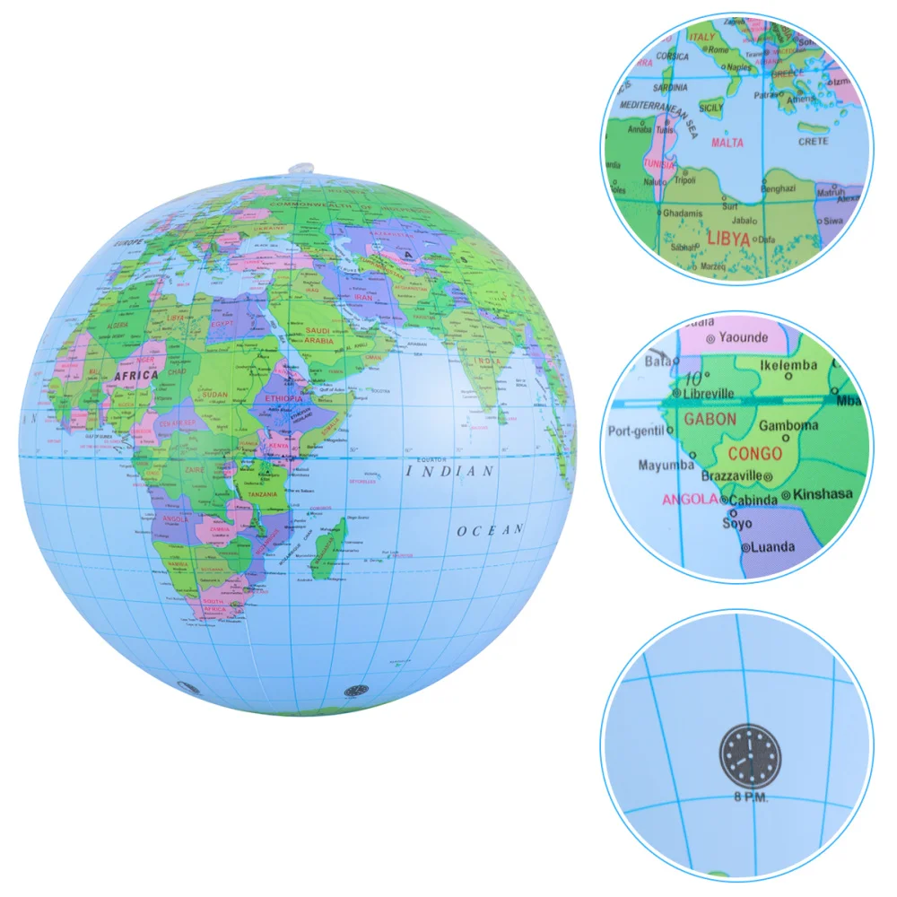 1pc Pvc Air Inflation English Globe Colorful World Map Stress Relief Toy Baby Kids Soft Ball Aliexpress