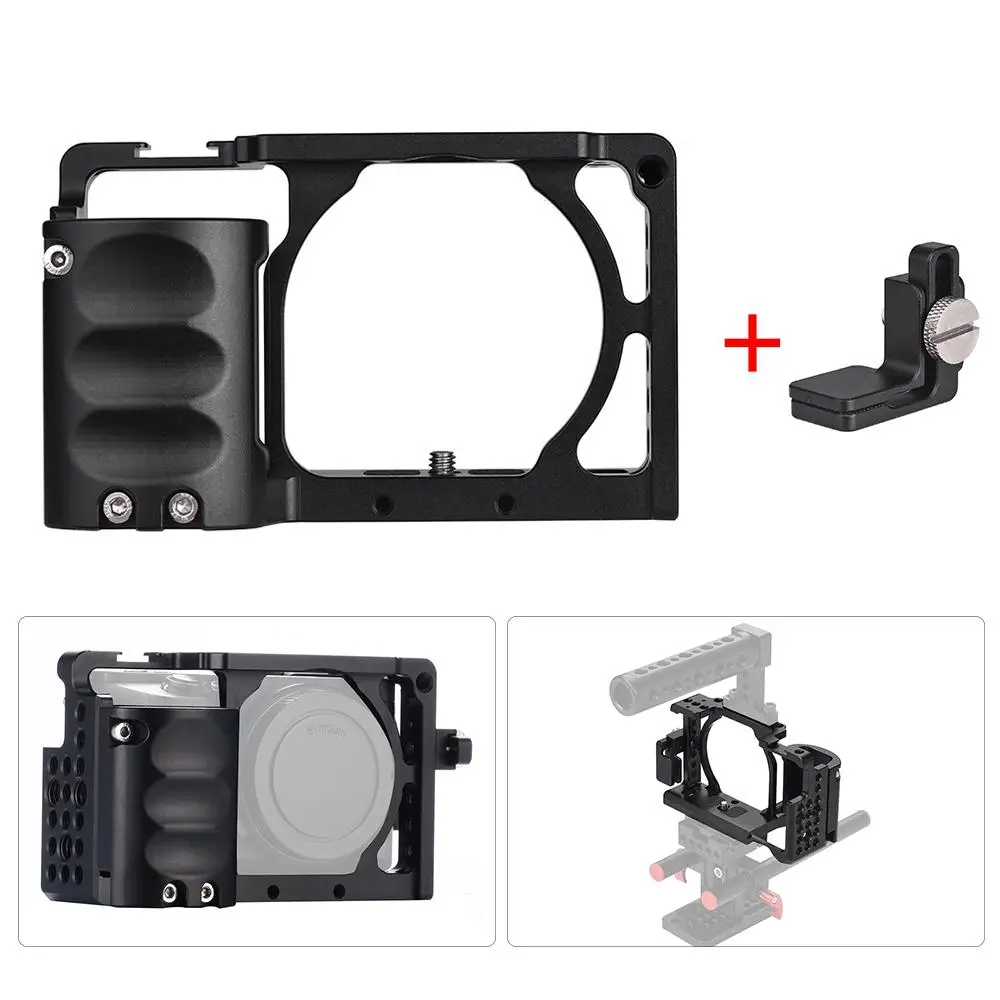 

Video Camera Cage + Hand Grips Kit for Sony A6000 A6300 A6500 NEX7 Film Making System with Cable Clamp Photography Accessories