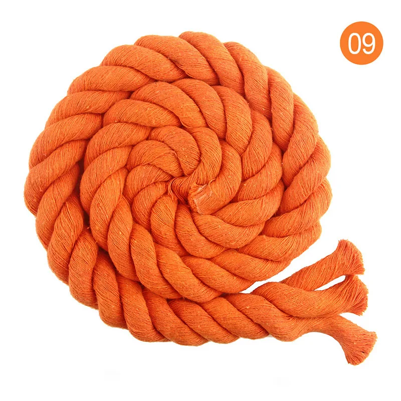 9 Orange 2M 12 цветов, Цветной 20 мм Хлопковый Канат, 2 метра/5 метров, толстый тканый шнур, высокопрочный, для улицы, кемпинга, качающийся канат, аксессуары - Цвет: 9 Orange 2M