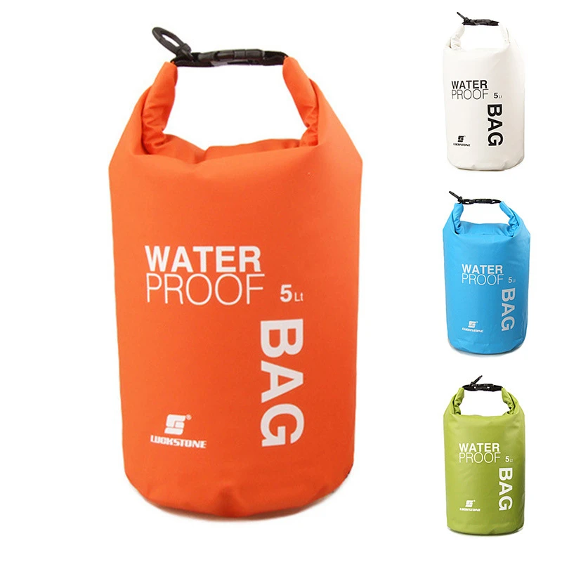 

2L 5L Waterproof Dry Bag Water Resistant Swimming Storage Bag Camping Rafting Storage Bucket with Adjustable Strap
