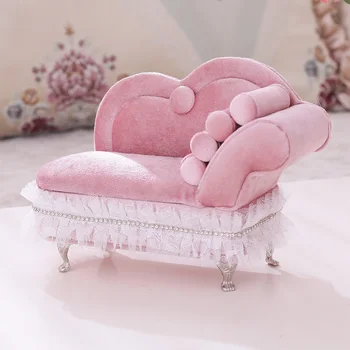 

Velvet Jewelry Display Stand With Mirror Necklace Earring Rings Storage Box