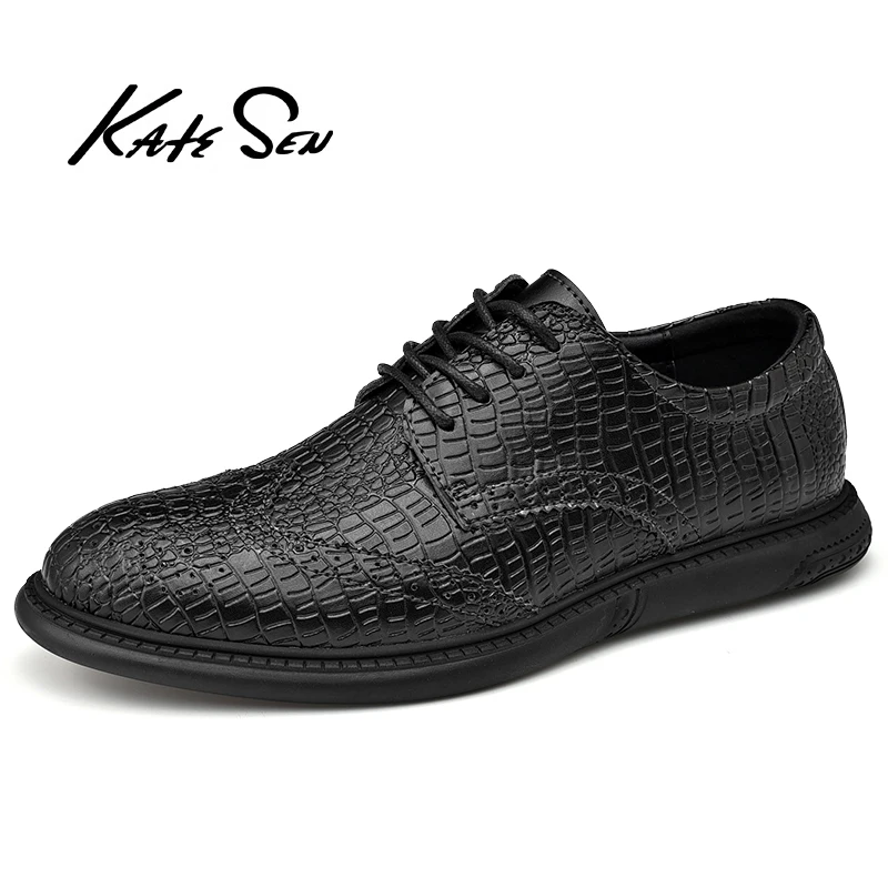 

2020 New Fashion Men Business Dress Shoes Crocodile Pattern Pointed Toe Oxford shoes Male Party Wedding Footwear Big Size 38-47