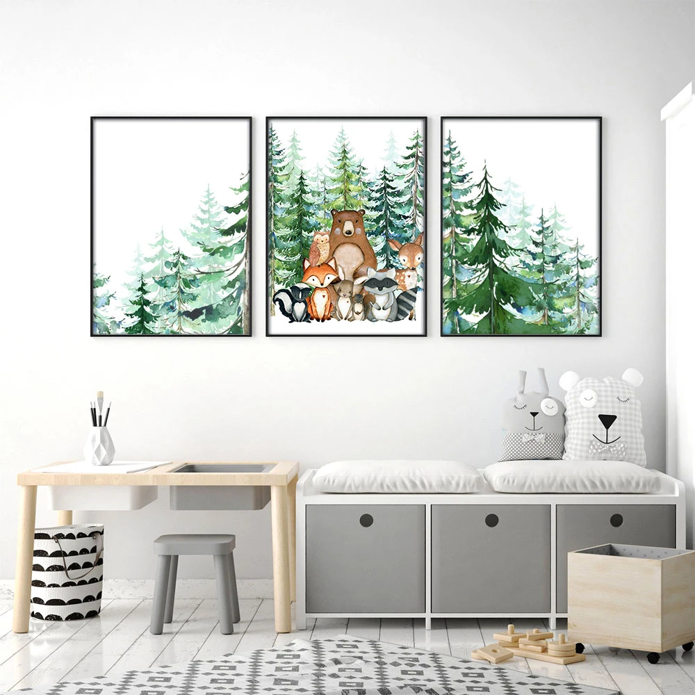 woodland animal nursery art