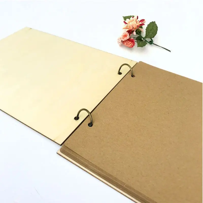 

Mr&Mrs DIY Wedding Guest Book Personalized Rustic Wooden Guestbook Photo Memory Book Album Anniversary Gift 72XF