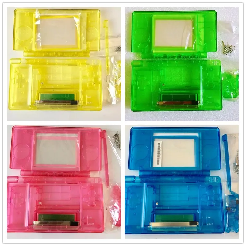 

New Full Housing Cover Case Replacement Shell For Nintendo DS Lite DSL Console Case Pink Clear Green Blue Yellow Color Available