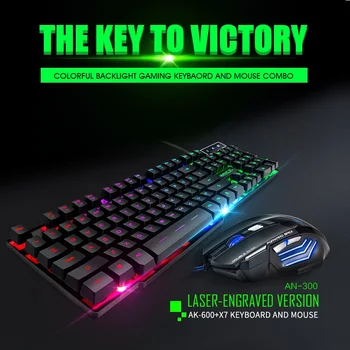 

USB Waterproof Gaming Keyboard Mouse RGB Wired Breathing Light Keyboard Dark Knight Gamer Gaming Mouse Set For PC Laptop