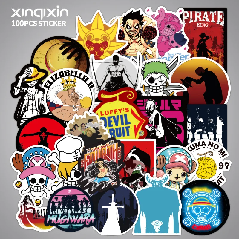 

50PCS Classic ONE PIECE Cartoon DIY Stickers for Skateboard Fridge Phone Guitar Motorcycle Luggage Waterproof Cool Joke Stickers