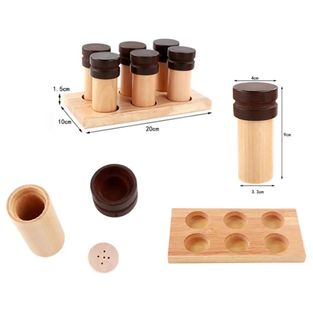 Toddlers Montessori Sensorial Smell Material - 12 Pcs Smelling Cylinders Boxes Children Early Educational Developmental Tools