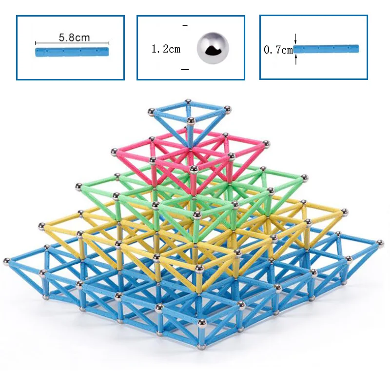 3D DIY большой размер магнитные шарики и палочки магнитные дизайнерские блоки магнитные строительные игрушки развивающие игрушки для детей