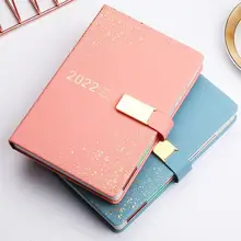 

365 Days 2022 Planner Notebook PU Leather Cover A5 Notebook Portable Simple Schedule Book Office School Supplies