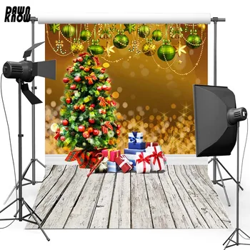 

DAWNKNOW Christmas Tree Shimmer Vinyl Photography Background For Baby Floor Photo Shoot Backdrop For Christmas Photo Studio L801