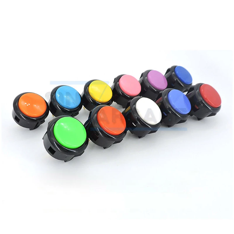 Bouton d'arcade bleu compatible bartop sanwa bouton jeu 25 mm