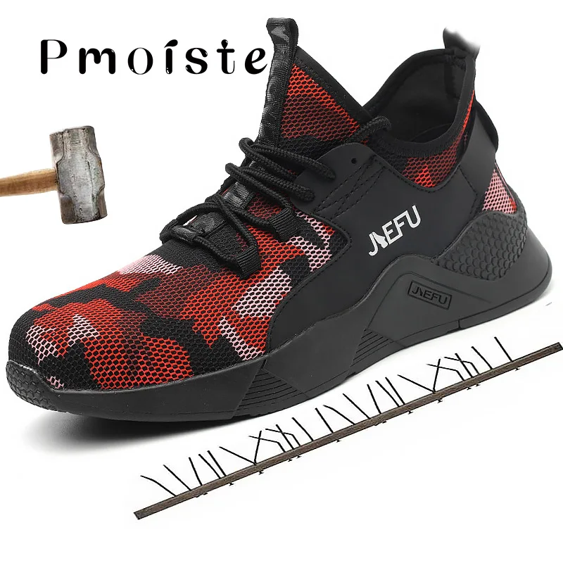 

Men Safety Work Boots Plus Size 55-58 Breathable Steel Toe Anti Piercing Insulation Tennis Work Shoes For Men Sneakers Casual