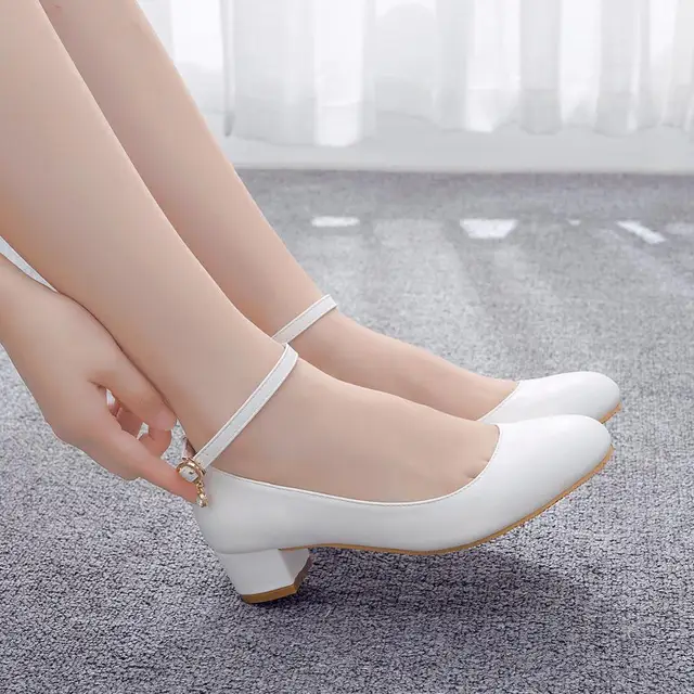 Crystal Queen White Women's High Heels Sexy Bride Party 3CM Pointed Toe Shallow Shoes Big Size 42 1