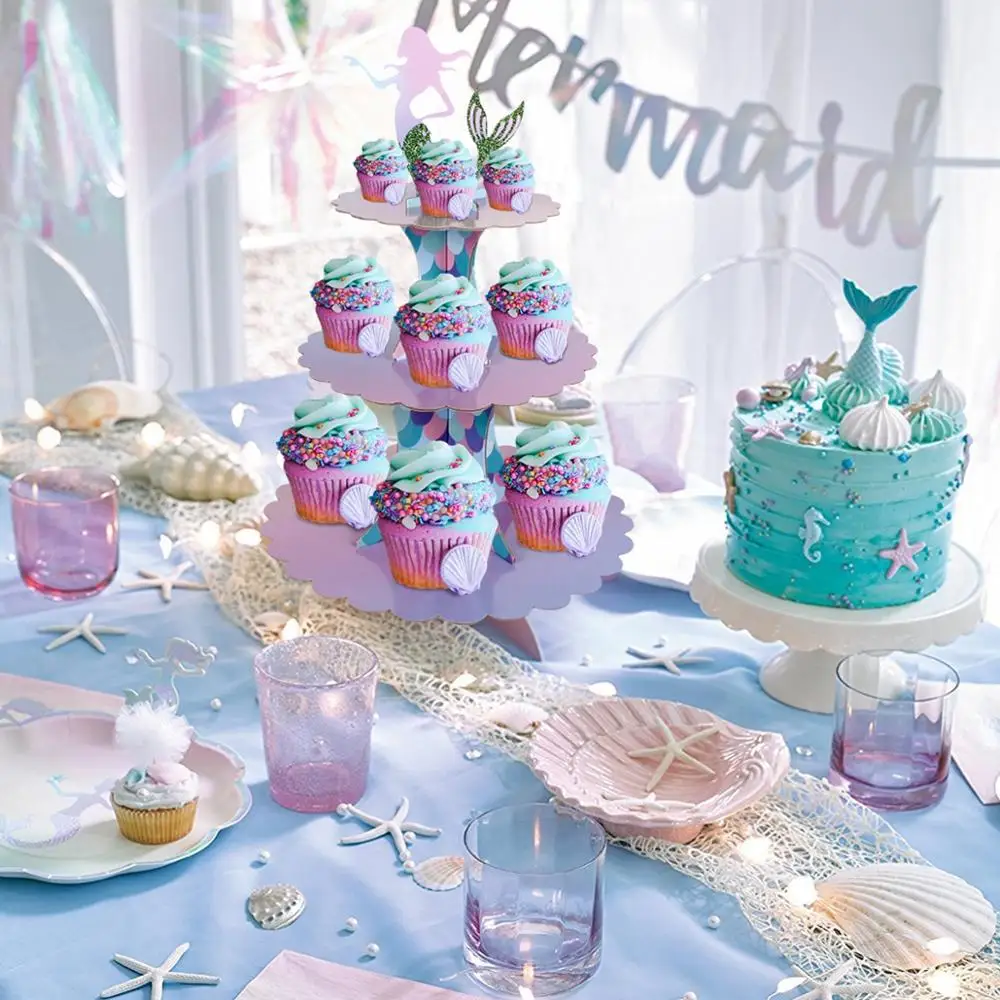 Маленькая Русалка день рождения Deco тема русалки посуда шар дети первый BabyShower под