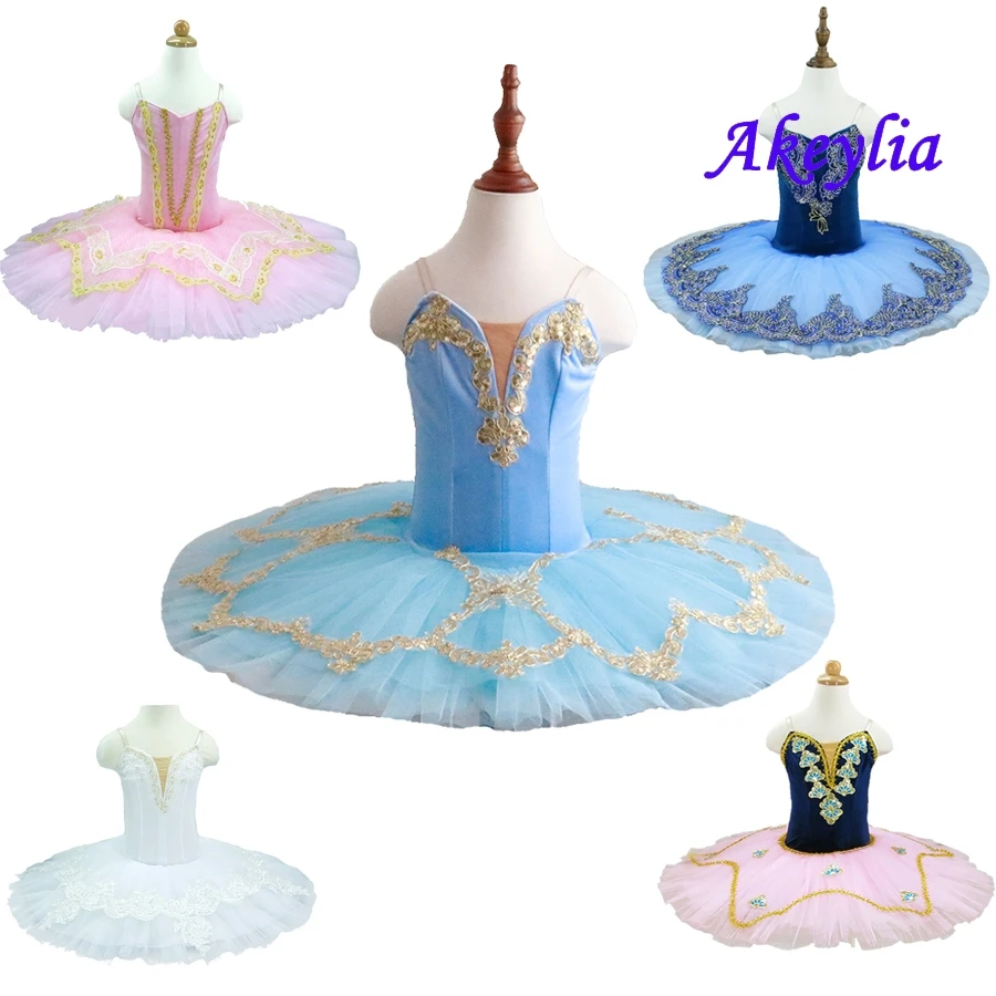 Blue Bird Tutu Child Performance Stage Custome Tutu Pink Girl Pancake Tutu White Swan Lake Adult Ballerina Dress Costume Baby