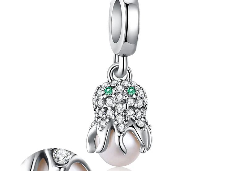JewelryPalace море любви Осьминог кубического циркония 925 пробы Серебряного Бисера Шарм Fit Браслеты для Для женщин Новая горячая распродажа