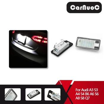 

For Audi A3 S3 A4 S4 B6 A6 C6 S6 A8 S8 Q7 LED License Plate Light Lamp Car Lighting 8E0807430A 8E0943021B Led Plate Light 12V