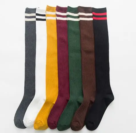 Новые носки модные чулки повседневные Хлопковые гольфы выше колена акриловые высокие носки женские гольфы для девочек k2752